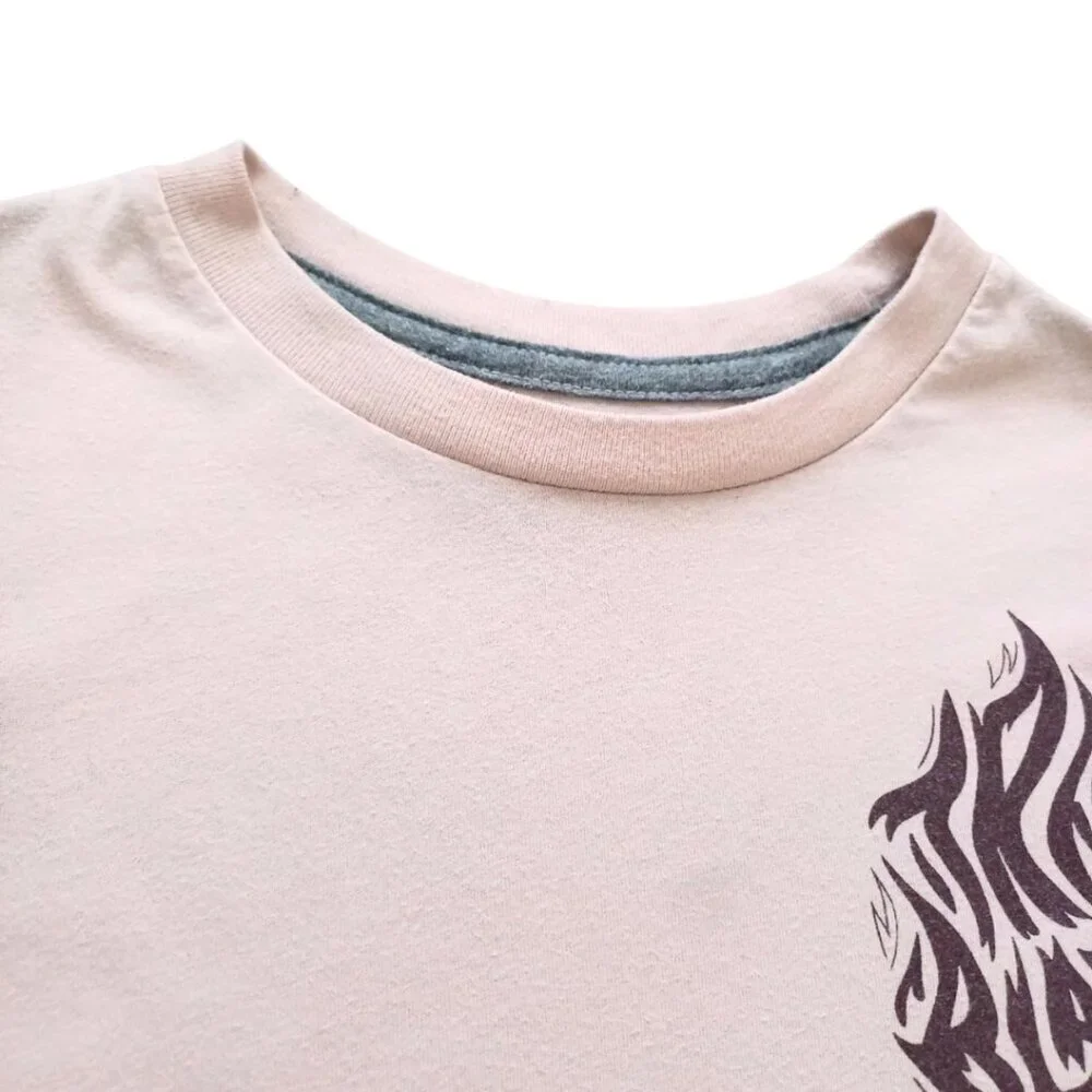 Old Navy Boys’ Long Sleeve Graphic Tee – Size 10/12 – Light Mauve  Pink